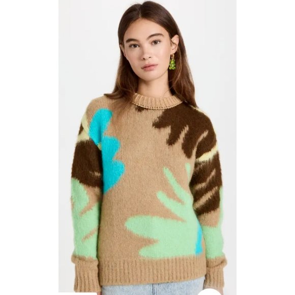 Andersson Bell BNWT Flower Intarsia Crew Neck Chunky Sweater Size Large RRP $500 - Picture 5 of 11